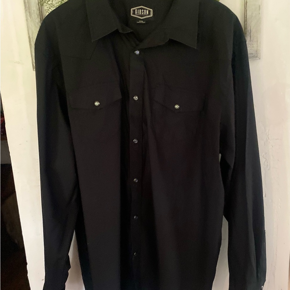 Gibson Black Collared Shirt